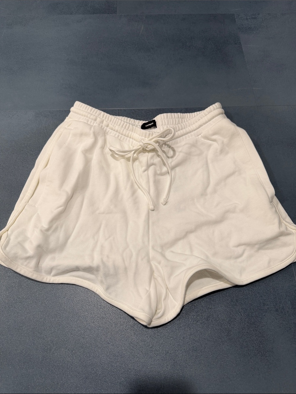 Express White Drawstring Athletic Lounge Shorts, NWT Size Small